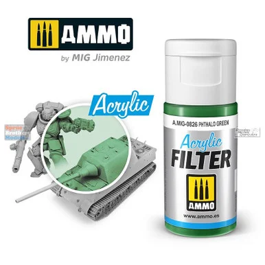 AMM0826 AMMO by Mig Acrylic Filter - Pthalo Green (15ml)