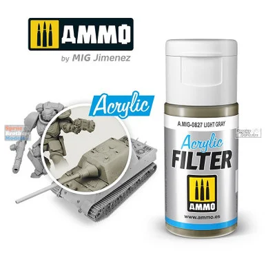 AMM0827 AMMO by Mig Acrylic Filter - Light Gray (15ml)