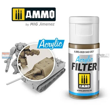 AMM0828 AMMO by Mig Acrylic Filter - Sand Grey (15ml)