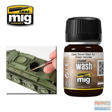 AMM1005 AMMO by Mig - Dark Brown Wash for Green Vehicles