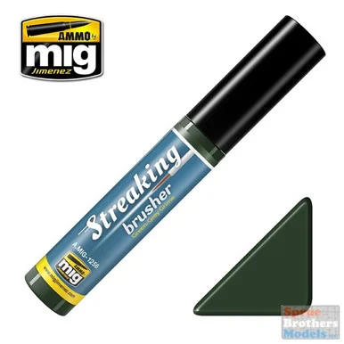 AMM1256 AMMO by Mig Streaking Brusher - Green-Grey Grime