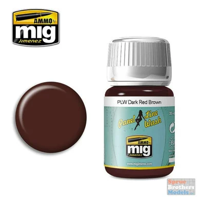 AMM1605 AMMO by Mig - Panel Line Wash: Dark Red Brown