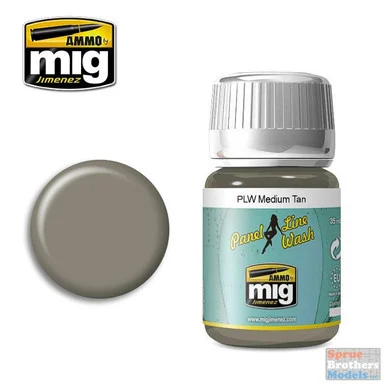 AMM1606 AMMO by Mig - Panel Line Wash: Medium Tan