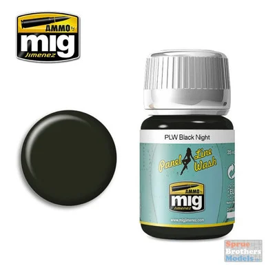 AMM1611 AMMO by Mig - Panel Line Wash: Black Night