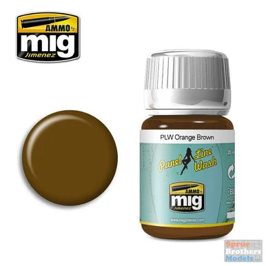 AMM1616 AMMO by Mig - Panel Line Wash: Orange Brown