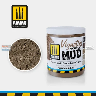 AMM2153 AMMO by Mig Acrylic Mud for Vignettes - Turned Earth Ground (100ml)