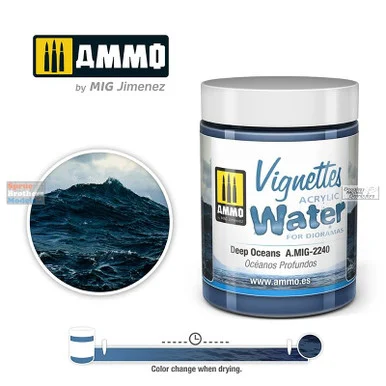 AMM2240 AMMO by Mig Vignettes Acrylic Water for Dioramas - Deep Oceans (100ml)