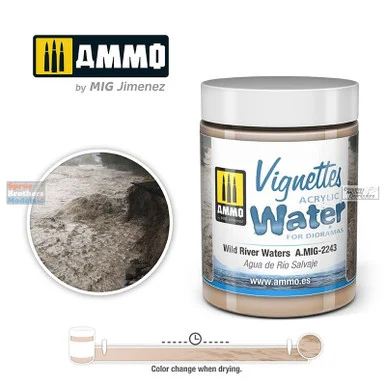 AMM2243 AMMO by Mig Vignettes Acrylic Water for Dioramas - Wild River Waters (100ml)