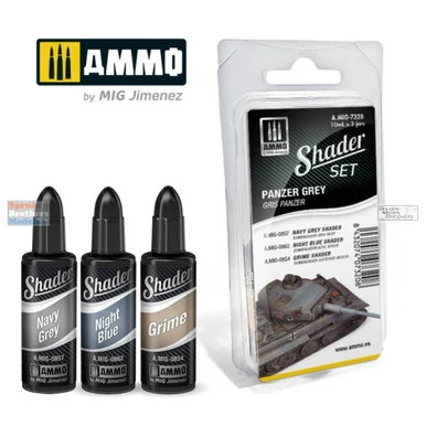 AMM7320 AMMO by Mig Shader Set - Panzer Grey