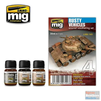 AMM7403 AMMO by Mig - Rusty Vehicles Weathering Set