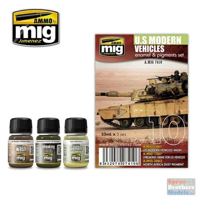 AMM7410 AMMO by Mig - US Modern Vehicles Enamel & Pigment Set