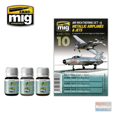 AMM7423 AMMO by Mig - Air Weathering Set: Metallic Airplanes & Jets