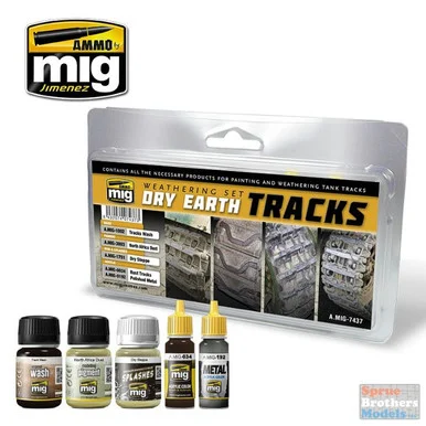 AMM7437 AMMO by Mig Weathering Set for Tracks - Dry Earth