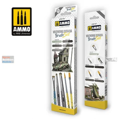 AMM7611 AMMO by Mig - Brushes for Weathering Diorama Set