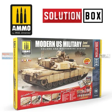 AMM7712 AMMO by Mig Solutions Box - Modern US Military Colors and Weathering System