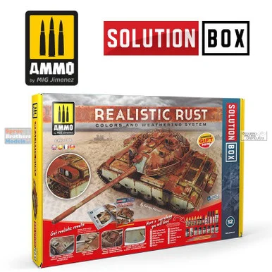 AMM7719 AMMO by Mig Solutions Box - Realistic Rust Colors and Weathering System