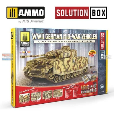 AMM7727 AMMO by Mig Solutions Box - WW2 German Mid-War Vehicles Colors and Weathering System