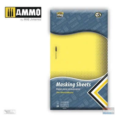 AMM8043 AMMO by Mig - Masking Sheets (5pcs at 280mm/11in x 195mm/7in)