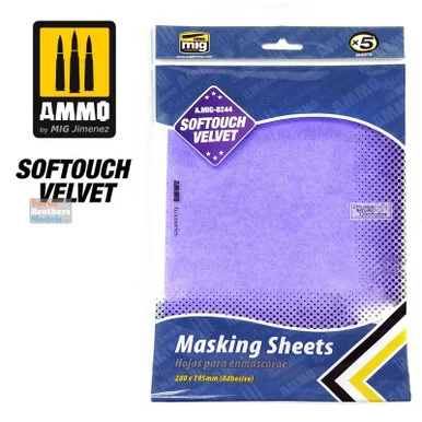 AMM8244 AMMO by Mig - Softouch Velvet Masking Sheets (280 x 195mm) 5 Sheets