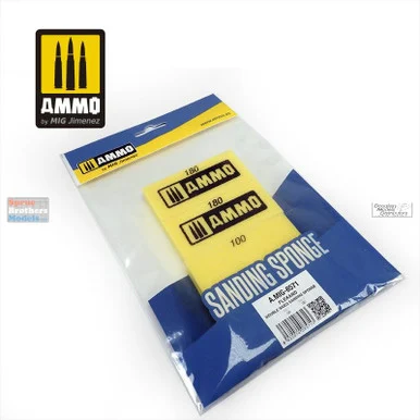AMM8571 AMMO by Mig - Flexand Double Sided Sanding Sponge Set (100 & 180 grit)