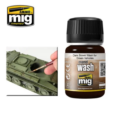 AMM1005 - Enamel Wash: Dark Brown for Green Vehicles