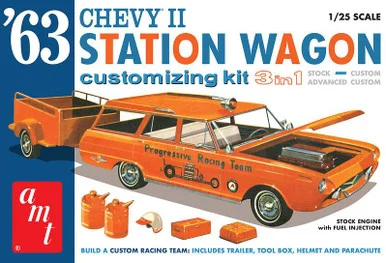1/25 AMT 1963 Chevy II Customizing Station Wagon (3 in 1) w/Trailer