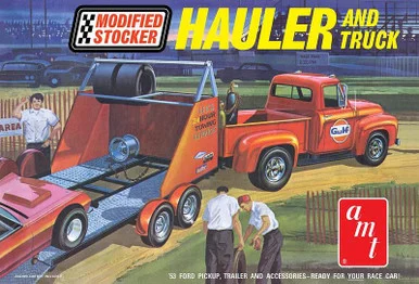 1/25 AMT Gulf 1953 Ford Pickup Truck w/Modified Stocker Hauler