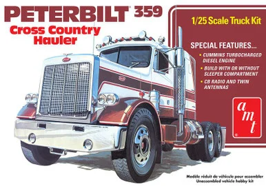 1/25 AMT Peterbilt 359 Cross Country Hauler Plastic Model Kit