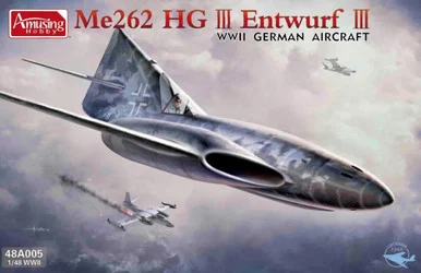 1/48 Amusing Hobby ME262 HG III Entwurf III WWII German Aircraft Plastic Model Kit