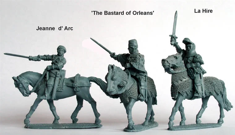 Agincourt Jeanne d’Arc, La Hire, “Bastard Of Orleans” Mounted, 28 mm Scale Model Metal Figures - Perry Miniatures