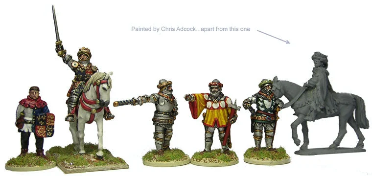 Agincourt English Henry V Mounted and Command, 28 mm Scale Model Metal Figures - Perry Miniatures