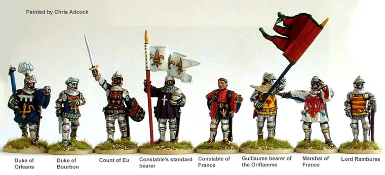 Agincourt French Command On Foot, 28 mm Scale Model Metal Figures - Perry Miniatures