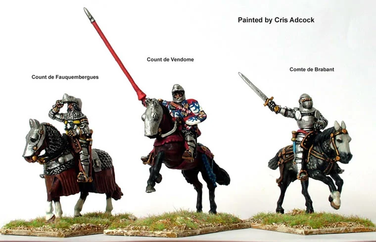 Agincourt French Command Mounted, 28 mm Scale Model Metal Figures - Perry Miniatures