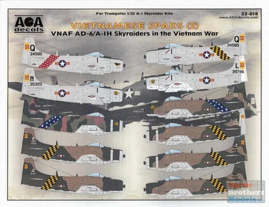 AOA32018 1:32 AOA Decals - Vietnamese Spads Part 2: VNAF AD-6/A-1H Skyraiders in the Vietnam War