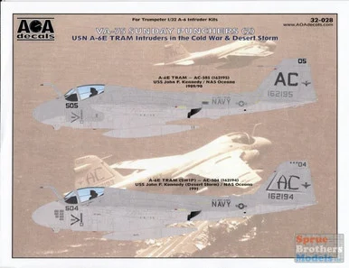 AOA32028 1:32 AOA Decals - US Navy A-6E TRAM Intruder in the Cold War & Desert Storm - VA-75 Sunday Punchers Part 2