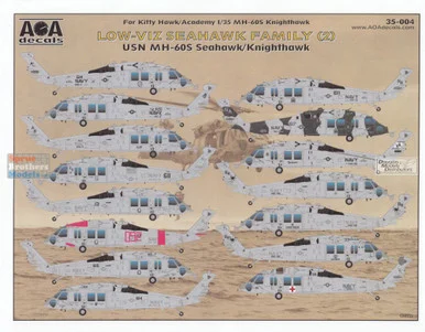 AOA35004 1:35 AOA Decals - Low Viz Seahawk Family #2 USN MH-60S Seahawk/Knighthawk