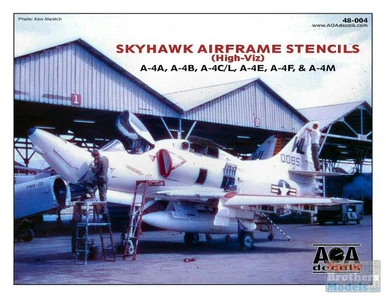 AOA48004 1:48 AOA Decals - A-4A A-4B A-4C A-4E A-4F A-4M A-4L Skyhawk High-Viz Airframe Stencils