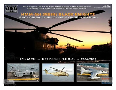 AOA48016 1:48 AOA Decals - USMC HMM-264(REIN) Black Knights [AV-8B AV-8B+ CH-46E & CH-53E on USS Bataan]