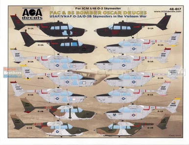 AOA48017 1:48 AOA Decals - O-2A O-2B Skymasters in the Vietnam War: FAC & BS Bomber Oscar Deuces