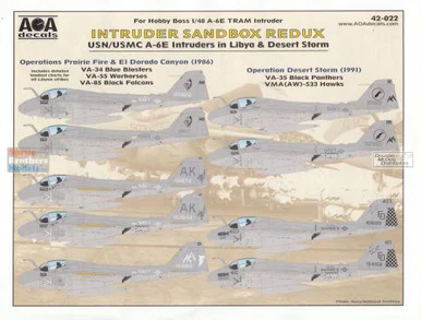 AOA48022 1:48 AOA Decals - USN/USMC A-6E Intruders in Libya & Desert Storm 'Intruder Sandbox Redux'