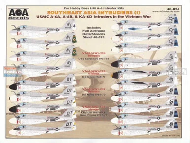 AOA48024 1:48 AOA Decals - USMC A-6A A-6B KA-6D Intruders in Vietnam War: Southeast Asia Intruders #1