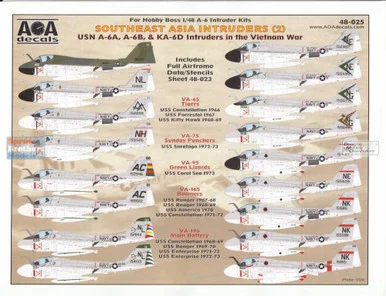 AOA48025 1:48 AOA Decals - USN A-6A A-6B KA-6D Intruders in Vietnam War: Southeast Asia Intruders #2