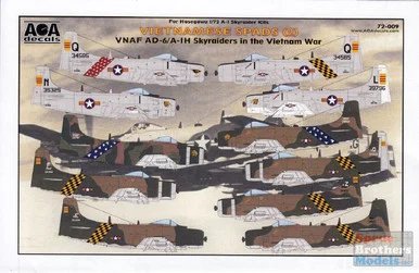 AOA72009 1:72 AOA Decals - VNAF AD-6 / A-1H Skyraiders in the Vietnam War 'Vietnamese Spads' Part 2