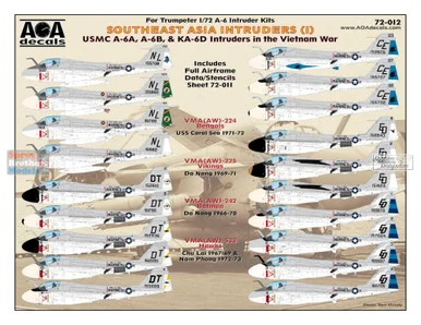 AOA72012 1:72 AOA Decals - Southeast Asia Intruders #1: USMC A-6A, A-6B, & KA-6D Intruders in the Vietnam War