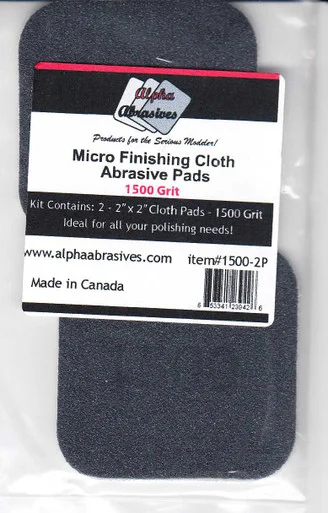 APA01500-2P Alpha Abrasives Micro Finishing Cloth Abrasive Pads - 1500 grit (2 pack)