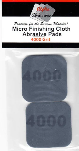 APA04000-2P Alpha Abrasives Micro Finishing Cloth Abrasive Pads - 4000 grit (2 pack)
