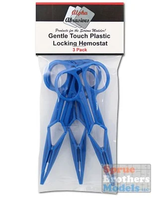 APA5002 Alpha Abrasives Gentle Touch Plastic Locking Hemostat (3 Pack)