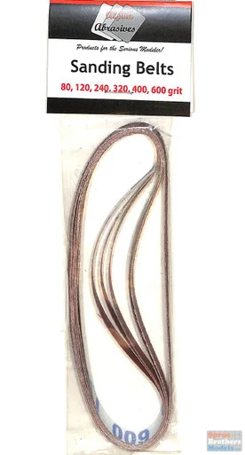 APA55679G Alpha Abrasives Replacement Belts for Sanding Stick - Various Grits (1 ea of 80, 120, 240, 320, 400 & 600)