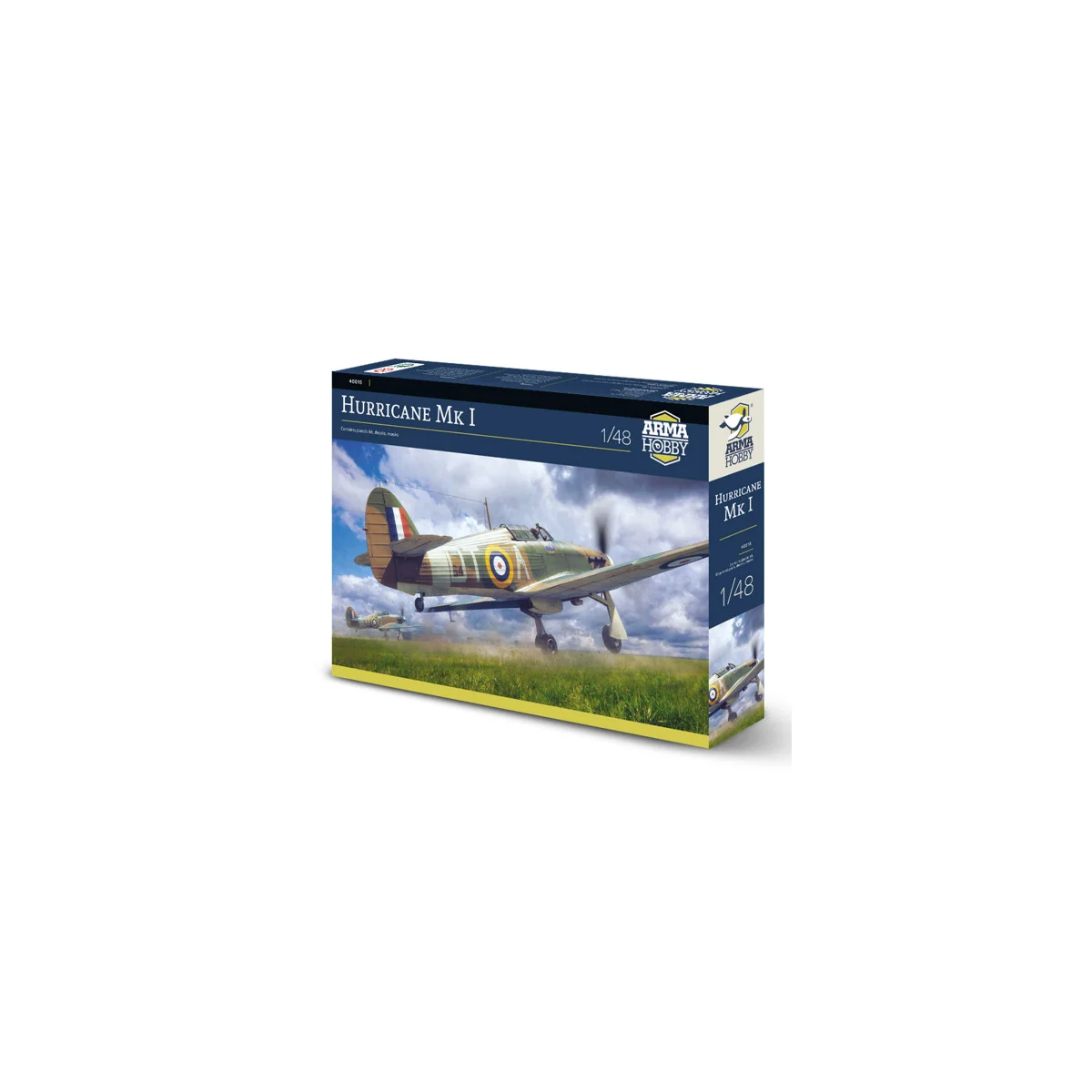 1:48 scale plastic model of the Hurricane Mk I airplane Model kit - Arma Hobby