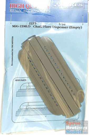 ARS2230 1:32 Aires MiG-23MLD Flogger Chaff/Flare Dispenser-Empty (TRP kit)